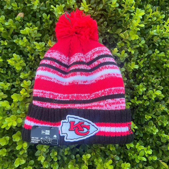 NWT Kansas City Chiefs NFL Beanie with Removable Pom Pom - New Era - Picture 1 of 6